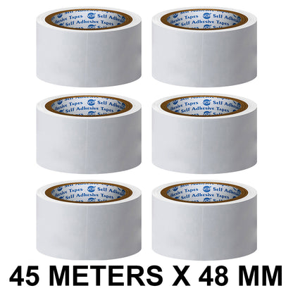 VCR Double Side Tissue Tape - 45 Meters in Length - 48mm / 02" Width - Easy Tear for Double Sided Adhesive Use, Best for Arts, Crafts, Photography, Scrapbooking.