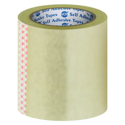 VCR Self Adhesive Transparent Cello Tape - 144mm / 6" Width - BOPP Industrial Packaging Tape for E-Commerce Box Packing, Office and Home use