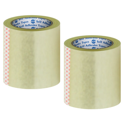 VCR Self Adhesive Transparent Cello Tape - 144mm / 6" Width - BOPP Industrial Packaging Tape for E-Commerce Box Packing, Office and Home use