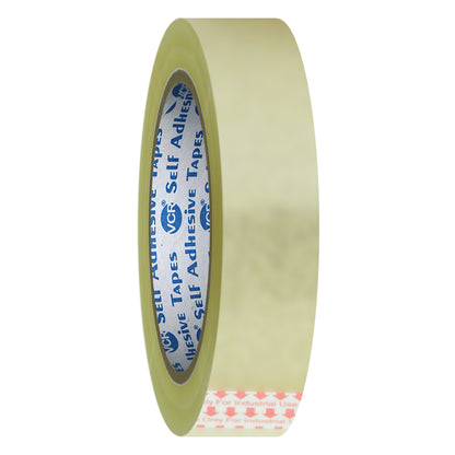 VCR Self Adhesive Transparent Cello Tape - 18mm / 0.75" Width - BOPP Industrial Packaging Tape for E-Commerce Box Packing, Office and Home use