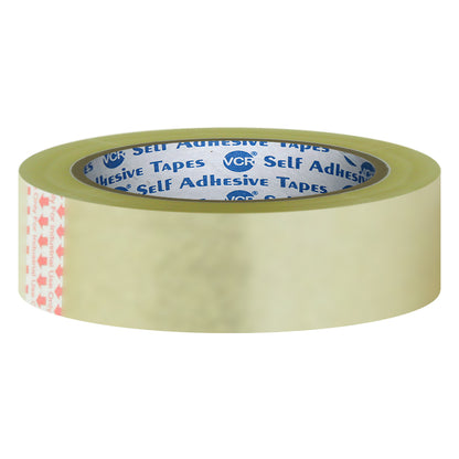 VCR Self Adhesive Transparent Cello Tape - 24mm / 1" Width BOPP Industrial Packaging Tape for E-Commerce Box Packing, Office and Home use
