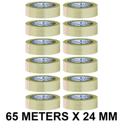 VCR Self Adhesive Transparent Cello Tape - 24mm / 1" Width BOPP Industrial Packaging Tape for E-Commerce Box Packing, Office and Home use