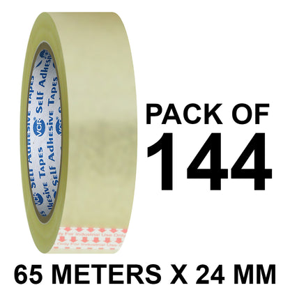 VCR Self Adhesive Transparent Cello Tape - 24mm / 1" Width BOPP Industrial Packaging Tape for E-Commerce Box Packing, Office and Home use