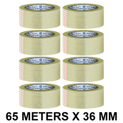 VCR Self Adhesive Transparent Cello Tape - 36mm / 1.5" Width - BOPP Industrial Packaging Tape for E-Commerce Box Packing, Office and Home use