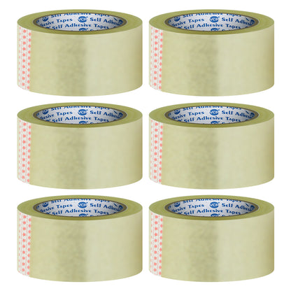 VCR Self Adhesive Transparent Cello Tape - 48mm / 2" Width - BOPP Industrial Packaging Tape for E-Commerce Box Packing, Office and Home use