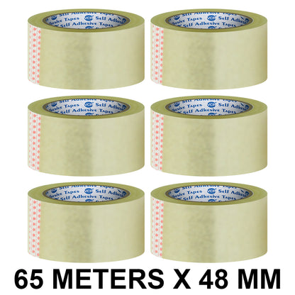 VCR Self Adhesive Transparent Cello Tape - 48mm / 2" Width - BOPP Industrial Packaging Tape for E-Commerce Box Packing, Office and Home use