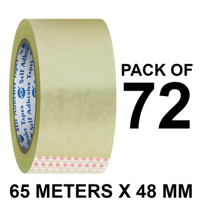 VCR Self Adhesive Transparent Cello Tape - 48mm / 2" Width - BOPP Industrial Packaging Tape for E-Commerce Box Packing, Office and Home use