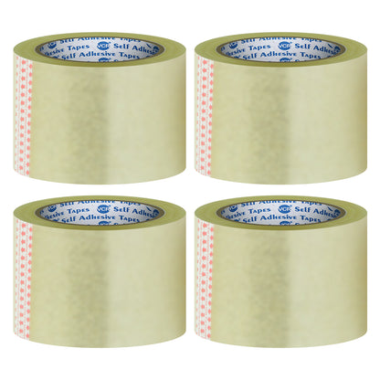 VCR Self Adhesive Transparent Cello Tape - 72mm / 3" Width - BOPP Industrial Packaging Tape for E-Commerce Box Packing, Office and Home use