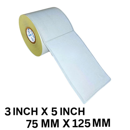 VCR 3 x 5 Direct Thermal Label Sticker - 3 x 5 inches - 75mm x 125mm - 400 Labels Per Roll - Pack of 1 Roll - White Self Adhesive Sticker for Printing Ecommerce Shipping Labels 1 inch core