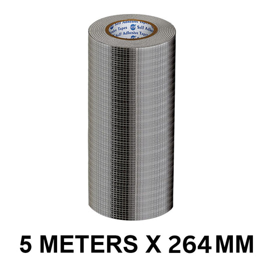 VCR Butyl Tape - 5 Meters in Length 264mm / 11" Width - Butyl Tape for Pipe and Water Leakage, Aluminium Rubberised Tape, Waterproof and Weatherproof Tape