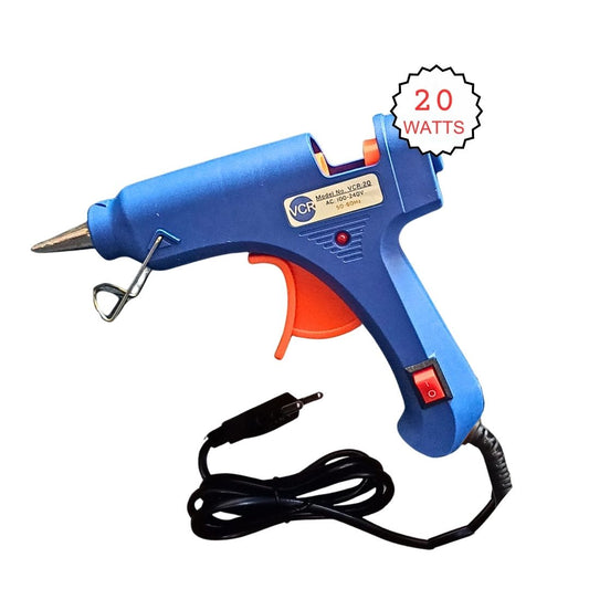 VCR 20W Hot Melt Glue Gun for Crafting & DIY Purpose - 20 Watts - ON/Off Switch for Precise Glue Output - Easy To Use Blue Glue Gun - VCR 20 Mini