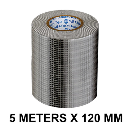VCR Butyl Tape - 5 Meters in Length 120mm / 05" Width - Butyl Tape for Pipe and Water Leakage, Aluminium Rubberised Tape, Waterproof and Weatherproof Tape