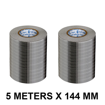 VCR Butyl Tape - 5 Meters in Length 144mm / 06" Width - Butyl Tape for Pipe and Water Leakage, Aluminium Rubberised Tape, Waterproof and Weatherproof Tape