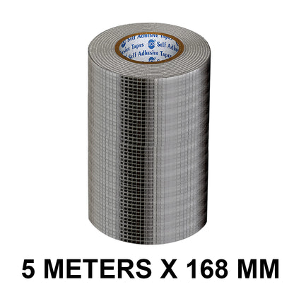 VCR Butyl Tape - 5 Meters in Length 168mm / 07" Width - Butyl Tape for Pipe and Water Leakage, Aluminium Rubberised Tape, Waterproof and Weatherproof Tape