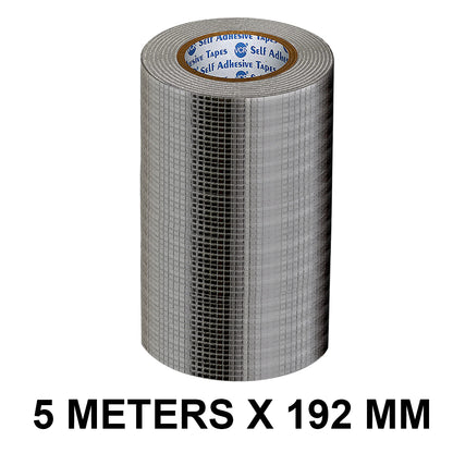 VCR Butyl Tape - 5 Meters in Length 192mm / 08" Width - Butyl Tape for Pipe and Water Leakage, Aluminium Rubberised Tape, Waterproof and Weatherproof Tape