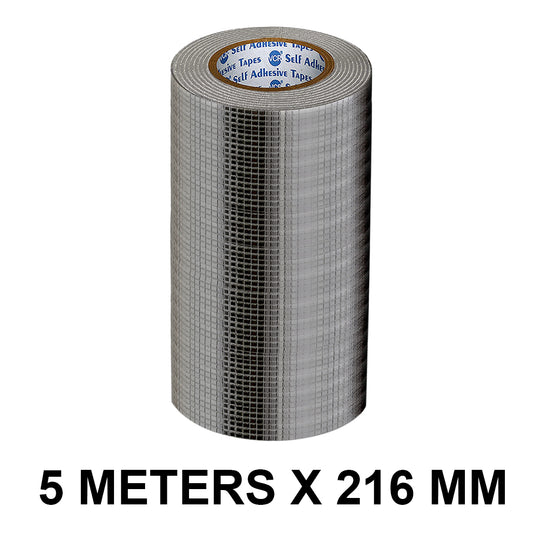 VCR Butyl Tape - 5 Meters in Length 216mm / 09" Width - Butyl Tape for Pipe and Water Leakage, Aluminium Rubberised Tape, Waterproof and Weatherproof Tape
