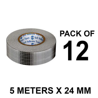VCR Butyl Tape - 5 Meters in Length 24mm / 01" Width - Butyl Tape for Pipe and Water Leakage, Aluminium Rubberised Tape, Waterproof and Weatherproof Tape