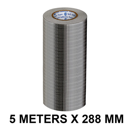 VCR Butyl Tape - 5 Meters in Length 288mm / 12" Width - Butyl Tape for Pipe and Water Leakage, Aluminium Rubberised Tape, Waterproof and Weatherproof Tape