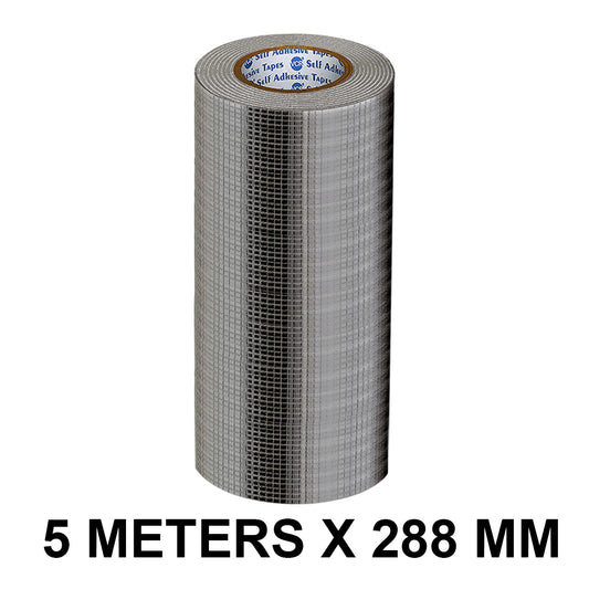 VCR Butyl Tape - 5 Meters in Length 288mm / 12" Width - Butyl Tape for Pipe and Water Leakage, Aluminium Rubberised Tape, Waterproof and Weatherproof Tape