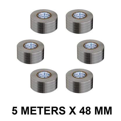 VCR Butyl Tape - 5 Meters in Length 48mm / 02" Width - Butyl Tape for Pipe and Water Leakage, Aluminium Rubberised Tape, Waterproof and Weatherproof Tape