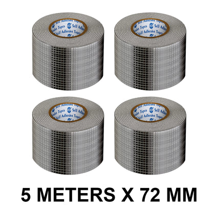 VCR Butyl Tape - 5 Meters in Length 72mm / 03" Width - Butyl Tape for Pipe and Water Leakage, Aluminium Rubberised Tape, Waterproof and Weatherproof Tape