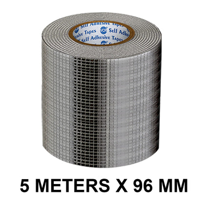 VCR Butyl Tape - 5 Meters in Length 96mm / 04" Width - Butyl Tape for Pipe and Water Leakage, Aluminium Rubberised Tape, Waterproof and Weatherproof Tape