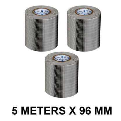 VCR Butyl Tape - 5 Meters in Length 96mm / 04" Width - Butyl Tape for Pipe and Water Leakage, Aluminium Rubberised Tape, Waterproof and Weatherproof Tape