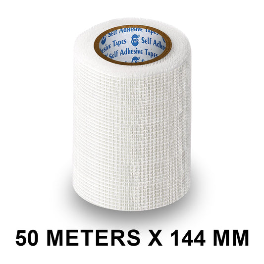 VCR Glass Fiber Tape - 50 Meters in Length - 144mm / 6" Width - Glass Fiber Joint Mesh Tape, Seal Repair Tape For Crack Patch, Wall Repair, Fiber Wall Coating for Plastering.