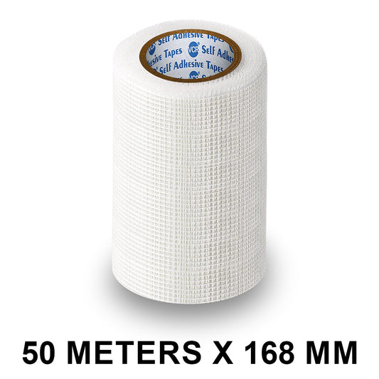 VCR Glass Fiber Tape - 50 Meters in Length - 168mm / 07" Width -  Glass Fiber Joint Mesh Tape, Seal Repair Tape For Crack Patch, Wall Repair, Fiber Wall Coating for Plastering.