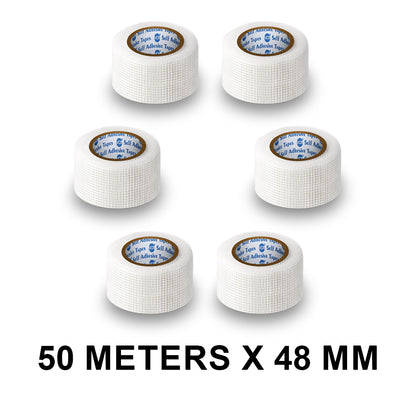 VCR Glass Fiber Tape - 50 Meters in Length - 48mm / 2" Width - Glass Fiber Joint Mesh Tape, Seal Repair Tape For Crack Patch, Wall Repair, Fiber Wall Coating for Plastering.