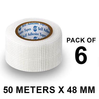 VCR Glass Fiber Tape - 50 Meters in Length - 48mm / 2" Width - Glass Fiber Joint Mesh Tape, Seal Repair Tape For Crack Patch, Wall Repair, Fiber Wall Coating for Plastering.