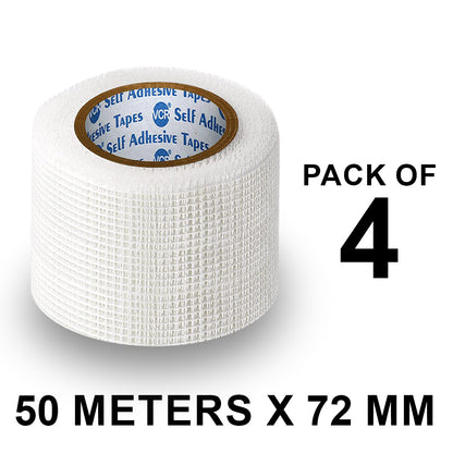 VCR Glass Fiber Tape - 50 Meters in Length - 72mm / 3" Width - Glass Fiber Joint Mesh Tape, Seal Repair Tape For Crack Patch, Wall Repair, Fiber Wall Coating for Plastering.