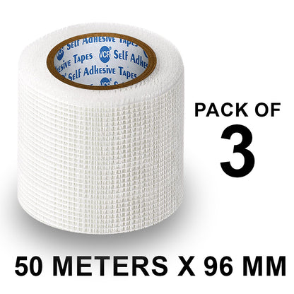 VCR Glass Fiber Tape - 50 Meters in Length - 96mm / 4" Width - Glass Fiber Joint Mesh Tape, Seal Repair Tape For Crack Patch, Wall Repair, Fiber Wall Coating for Plastering.
