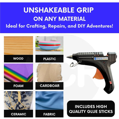 VCR 100W Professional Hot Melt Glue Gun for Crafting & DIY Purpose - 100 Watts - ON/Off Switch for Precise Glue Output - Easy To Use - VCR 100