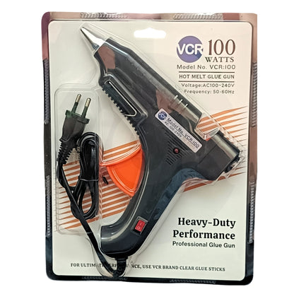VCR 100W Professional Hot Melt Glue Gun for Crafting & DIY Purpose - 100 Watts - ON/Off Switch for Precise Glue Output - Easy To Use - VCR 100