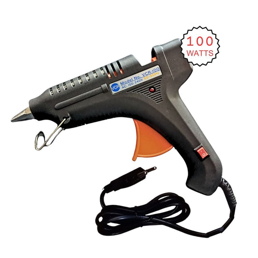 VCR 100W Professional Hot Melt Glue Gun for Crafting & DIY Purpose - 100 Watts - ON/Off Switch for Precise Glue Output - Easy To Use - VCR 100