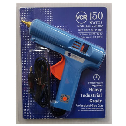 VCR 150W Heavy Duty Glue Gun with Temperature Control Regulator - 150 Watts & Thin Nozzle for Precise Glue Output (DIY & Professional Use) - VCR 150