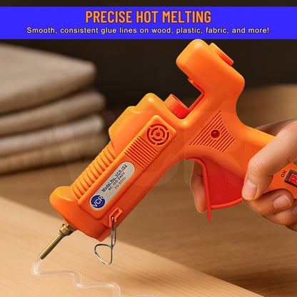 VCR 150W Professional Hot Melt Glue Gun Long Nozzle - Triple Power Rapid Heating Gun with ON/Off Switch for Precise Glue Output - Easy To Use with 11mm Glue Sticks - VCR 152
