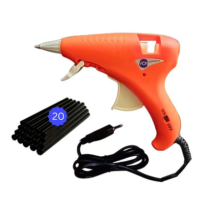 VCR 40W Hot Melt Glue Gun for Crafting & DIY Purpose - 40 Watts - ON/Off Switch for Precise Glue Output - Easy To Use Dark Orange Glue Gun - VCR 40 Mini