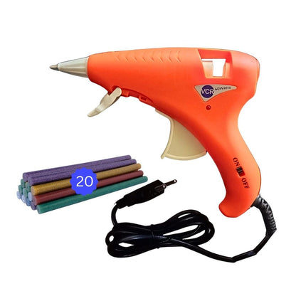 VCR 40W Hot Melt Glue Gun for Crafting & DIY Purpose - 40 Watts - ON/Off Switch for Precise Glue Output - Easy To Use Dark Orange Glue Gun - VCR 40 Mini