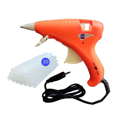VCR 40W Hot Melt Glue Gun for Crafting & DIY Purpose - 40 Watts - ON/Off Switch for Precise Glue Output - Easy To Use Dark Orange Glue Gun - VCR 40 Mini