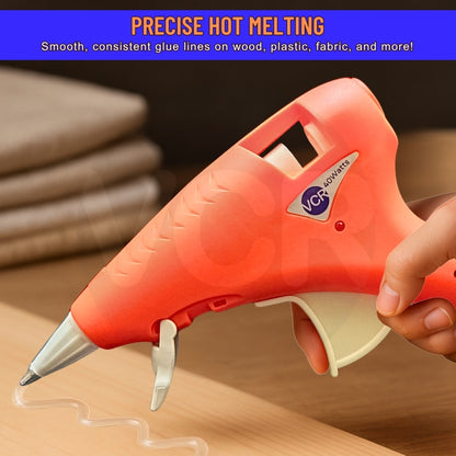VCR 40W Hot Melt Glue Gun for Crafting & DIY Purpose - 40 Watts - ON/Off Switch for Precise Glue Output - Easy To Use Dark Orange Glue Gun - VCR 40 Mini