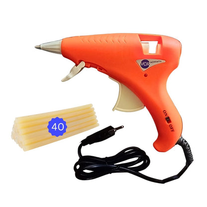 VCR 40W Hot Melt Glue Gun for Crafting & DIY Purpose - 40 Watts - ON/Off Switch for Precise Glue Output - Easy To Use Dark Orange Glue Gun - VCR 40 Mini