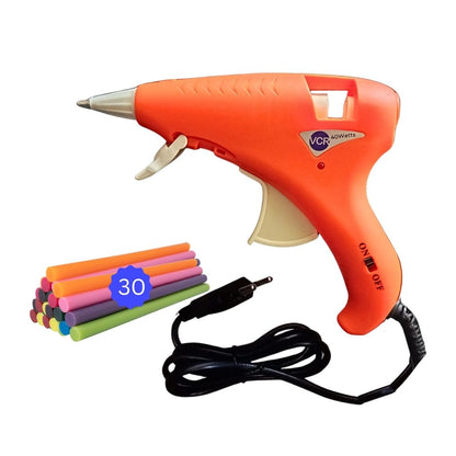 VCR 40W Hot Melt Glue Gun for Crafting & DIY Purpose - 40 Watts - ON/Off Switch for Precise Glue Output - Easy To Use Dark Orange Glue Gun - VCR 40 Mini