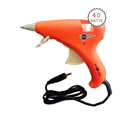 VCR 40W Hot Melt Glue Gun for Crafting & DIY Purpose - 40 Watts - ON/Off Switch for Precise Glue Output - Easy To Use Dark Orange Glue Gun - VCR 40 Mini