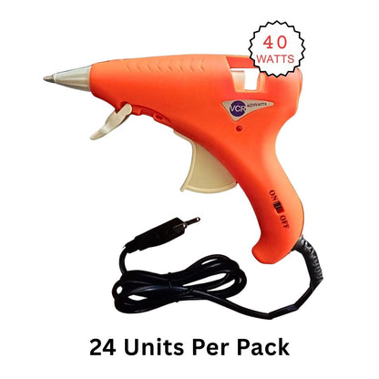 VCR 40W Hot Melt Glue Gun for Crafting & DIY Purpose - 40 Watts - ON/Off Switch for Precise Glue Output - Easy To Use Dark Orange Glue Gun - VCR 40 Mini