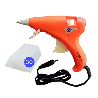 VCR 40W Hot Melt Glue Gun for Crafting & DIY Purpose - 40 Watts - ON/Off Switch for Precise Glue Output - Easy To Use Dark Orange Glue Gun - VCR 40 Mini