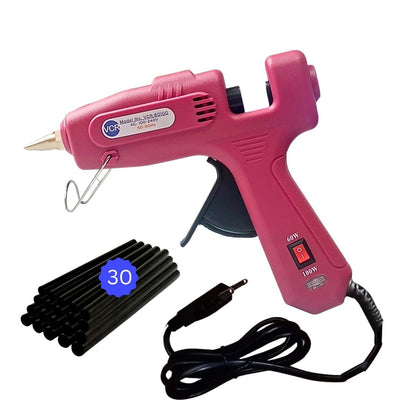 VCR 60/100W Light Weight Hot Melt Glue Gun for DIY with ON/Off Switch - 60/100 Watts - Thin Nozzle for Precise Glue Output - Easy To Use Red Glue Gun - VCR 60100
