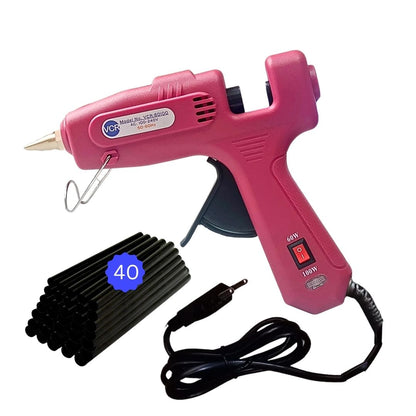 VCR 60/100W Light Weight Hot Melt Glue Gun for DIY with ON/Off Switch - 60/100 Watts - Thin Nozzle for Precise Glue Output - Easy To Use Red Glue Gun - VCR 60100