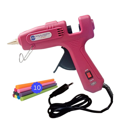 VCR 60/100W Light Weight Hot Melt Glue Gun for DIY with ON/Off Switch - 60/100 Watts - Thin Nozzle for Precise Glue Output - Easy To Use Red Glue Gun - VCR 60100